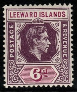 LEEWARD ISLANDS SG109a 1942 6d DEEP DULL PURPLE & BRT PURPLE ORD PAPER MTD MINT