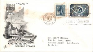 Canada 1957 FDC - Canadian Postage Stamps - Ottawa, Ontario - J3851