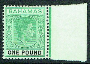 BAHAMAS  1943 �1 blue-green and black unmounted mint - 40390