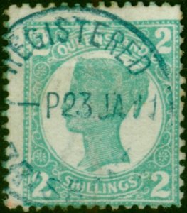 Queensland 1908 2s Turquoise-Green SG300 Good Used