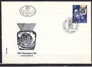 Yugoslavia, Scott cat. 1677. Giant Slalom, Gold Medal. First day cover. ^