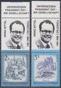 AUSTRIA  JUDAICA TABS # 037 MNH SET of 2 - HEINZ NITTEL - PRES, AUSTRIAN JEWERY