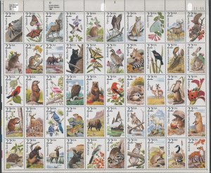 US #2286-2335, Mint Sheet, No. American Wildlife, MNH*-