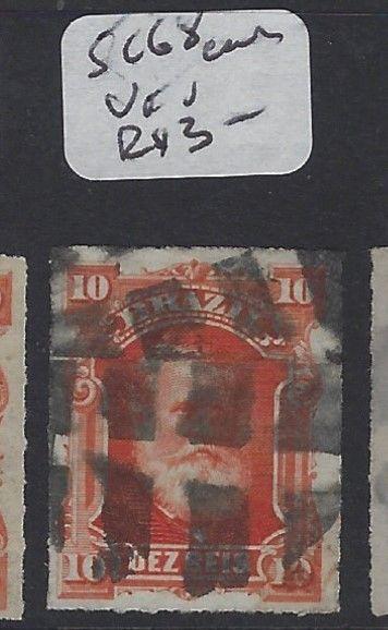  BRAZIL (P1405B) DOM PEDRO ROULETTE  10R  SC 68  CORK CANCEL  VFU