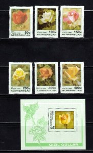 Azerbaijan stamps #598 - 604, stamps are MH  OG, Sheet is MNH OG