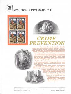 Just Fun Cover #2102 Block of 4 Crime Prevention COMMEMORATIVE PANEL (11163)