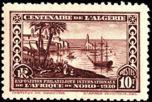 Algeria #78, Complete Set, 1930, Stamp Show, Ships, Hinged