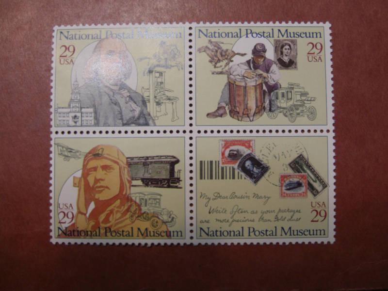 United States Scott  2779 - 2782 Postal Museum block