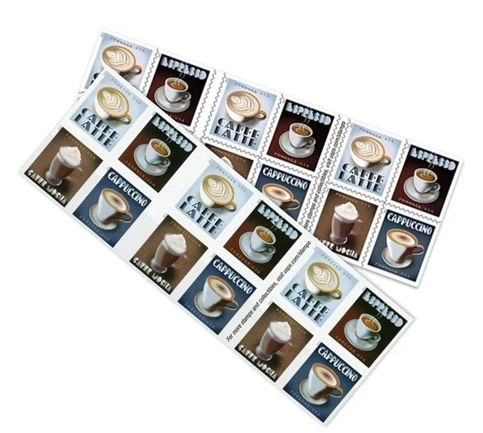 2021 Espresso Drinks，Forever Stamps 5 Booklets 100pcs