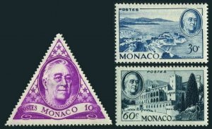 Monaco 198-200,MNH.Michel 322-324. Franklin D.Roosevelt,1946.Harbor,Palace.