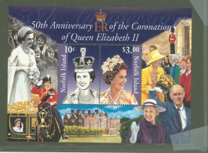 Norfolk Island #796  Souvenir Sheet (Queen)