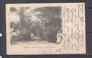 ALGERIA,1902 ppc. Biskra, Chateau Landon, 5c., BISKRA to Austria, slight faults 