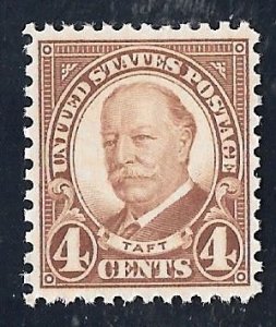 685  4 cents Taft, Brown Stamp mint OG NH EGRADED Fine 70