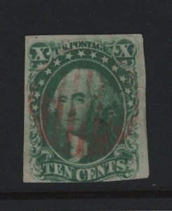 15 F-VF used neat red cancel with nice color cv $  ! see pic !