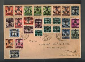 1940 April 20 Krakau Poland GG Cover Complete Set N33-N55 to Vienna Stunning