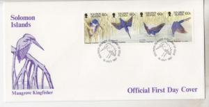 SOLOMON ISLANDS, 1987 Mangrove Kingfisher set of 4, unaddressed fdc.