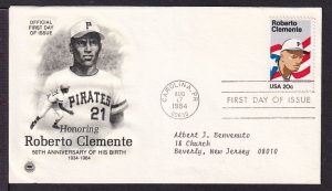1984 Roberto Clemente, National League Baseball Sc 2097 with PCS cachet