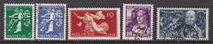 SWITZERLAND^^^1919-39 x5  better SEMIS POSTALS $$@ dc 329swiss