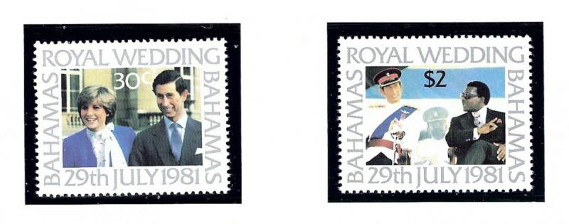 Bahamas 490-91 MNH 1981 Prince Charles Wedding