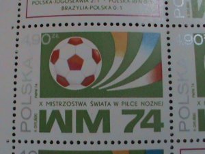 ​POLAND 1974- SC#2037a  WORLD CUP SOCCER CHAMPIONSHIP-MUNICH MNH S/S SHEET- VF