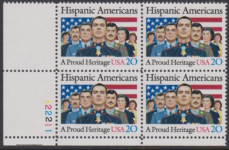 2103 Hispanic Americans Plate Block MNH