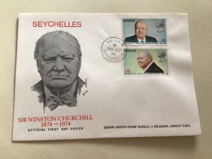 Sir Winston Churchill 1974 Seychelles  cover A13612