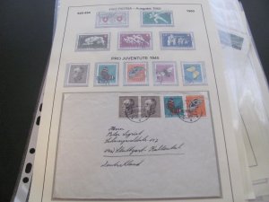 SWITZERLAND USED STAMPS & COVERS COLL. ON PAGES 1930-2005 $2K-$3K CAT. XF (191)