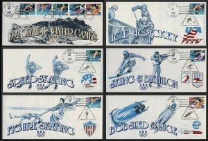 1992 Winter Olympics USPS Set w/ Special Hilton NY Cancel, USPS Cachet