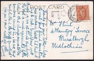 GB SCOTLAND 1942 CENSOR postcard Castletown Thurso to Musselburgh...........9582