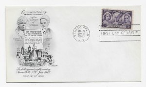 US 959 (Me-5) 3c Women's Progress single on FDC Artmaster Cachet ECV $10.00