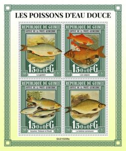 Guinea - 2021 Fresh Water Fish, Carp - 4 Stamp Sheet - GU210208a