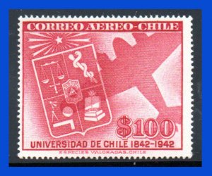 1942 - Chile - Scott n C 89 - MLH - Lujo - Certificado Maier - CH- 101 - 01