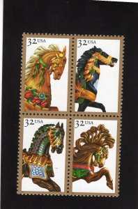 2976-2979 Carousal Horses, MNH blk/4