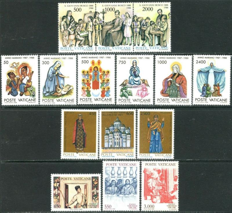 VATICAN Sc#806-825, C83-C87 Six Sets & 1 S/S 1988 Year Complete Mint OG NH