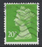 GB Machin 20p SG Y1772 SC#  MH255a  Used 1 center band litho see scan details  