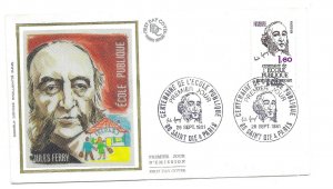 France 1981 Sc # 1770 Jules Ferry  silk FDC