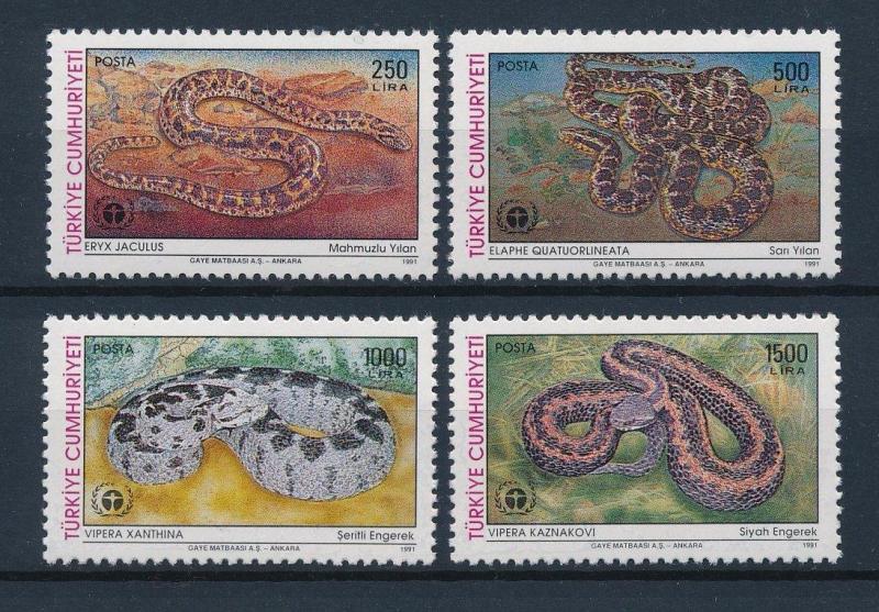 [34968] Turkey 1991 Reptiles Snakes MNH