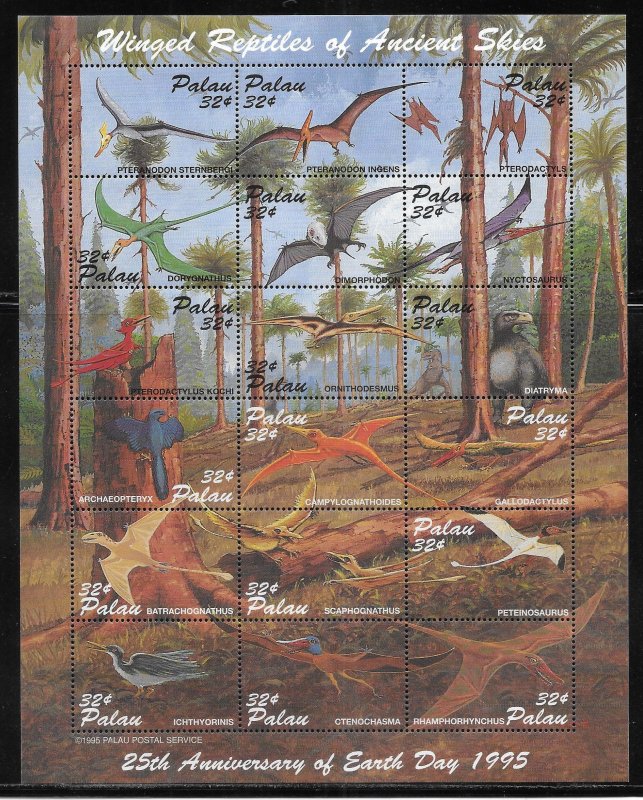 Palau 369 Flying Dinosaurs Unused Hinged c.v $12 30% c.v.