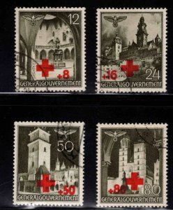 Poland Scott NB1-4 German occupation WW2 Used Red Cross set