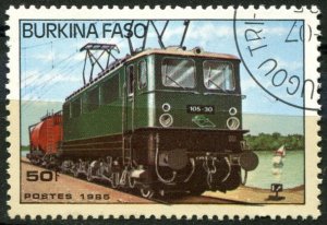 Burkina Faso Sc#732 Used, 50fr multi, Railway Locomotives (1985)