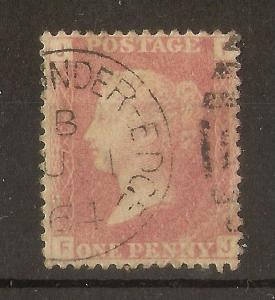 GB 1864 1d Red Plate 76 - ....under-Edge Cancel