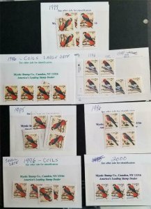 Flora Flauna Birds Lot MNH OG varieties Kestrel Woodpecker Bluebird Stamps F662