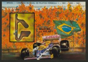 Brazil 2130 MNH Formula 1 Race Car, Flag, World Champions