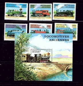 Guinea 1450-56 MNH 1997 Locomotives