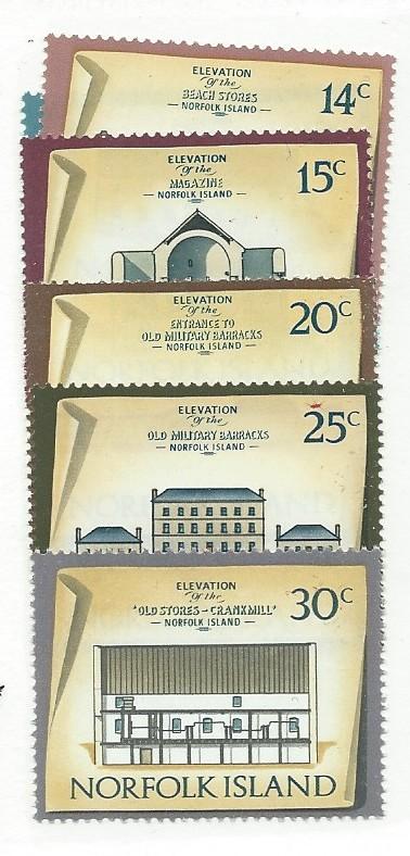 Norfolk Islands  #164-169 Buildings  (MNH)  CV $4.60