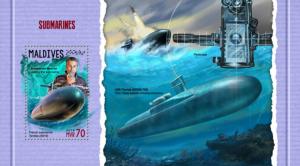 MALDIVES - 2018 - Submarines - Perf Souv Sheet - MNH