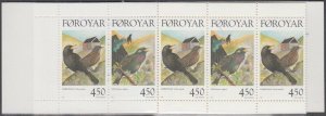 FAROE ISLANDS Sc# 331a.1 COMPLETE BOOKLET with 5 PAIRS of SC# 330-1 BIRDS