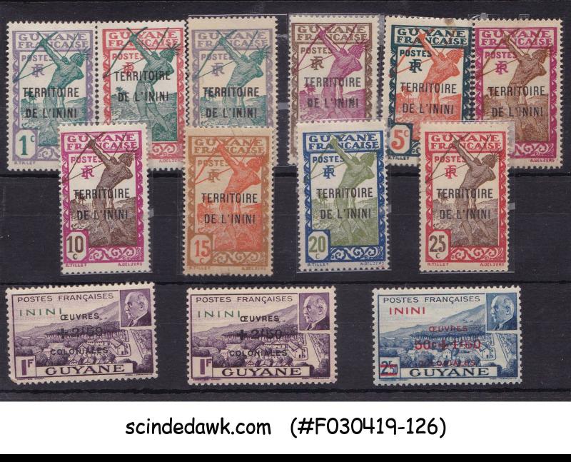 FRENCH GUIANA ININI - 1932-40 SELECTED STAMPS - 13V - MINT NH