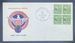 Scott 804b FDC George Washington Unclear Cachet