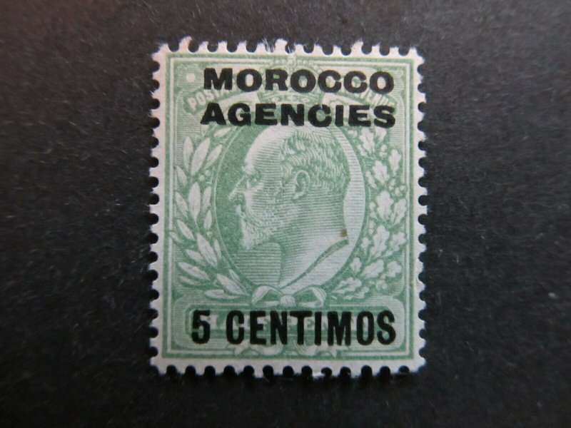 A4P9F2 Great Britain Offices in Morocco 1907-10 5c on 1/2p mint no gum